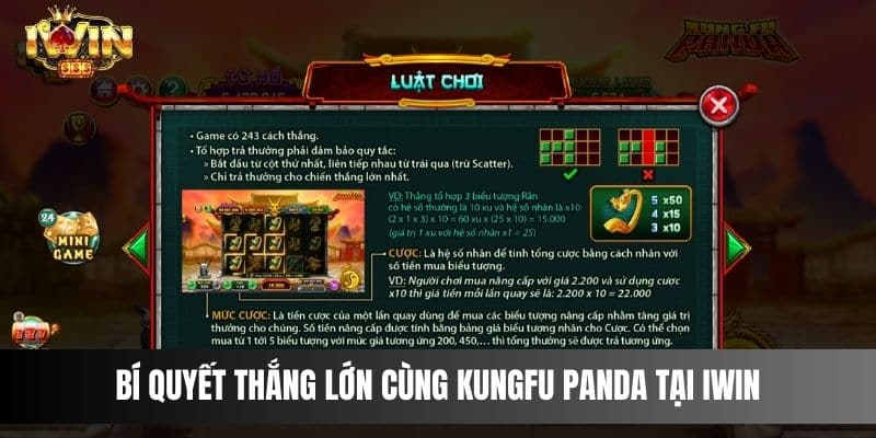 Bí quyết thắng lớn cùng Kungfu Panda tại IWIN